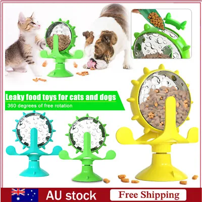 $13.99 • Buy 360° Rotating Windmill Cat Dog Toys Pet Food Treat Snak Leak Dispenser Feeder AU