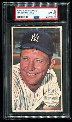 1964 Topps Giants #25 Mickey Mantle PSA 8 NM-MT Yankees HOF~(PL) • $335