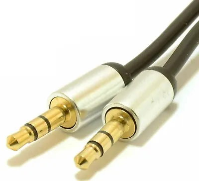 Aux Cable Audio Lead 3.5mm Jack To Jack Stereo Male For Car PC Phone 0.5m To 2m • £6.99