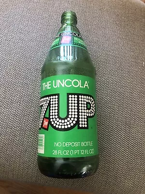 Vintage 7-UP Bottle Seven Up The Uncola 28oz Syracuse NY Paper Label 1975 • $36