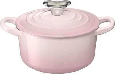 Le Creuset Baby Cocotte Rond Pot Bear Knob 14cm Shell Pink From JAPAN NIB • £142.35