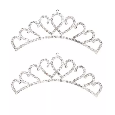 2 Pack Girls Princess Crystal Mini Tiara Crown For Birthday Party • $9.99