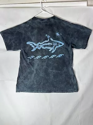 VTG 90s Yacht Club Large Monterey California Shark Fish Surf Skate T-Shirt Flaw • $14.88