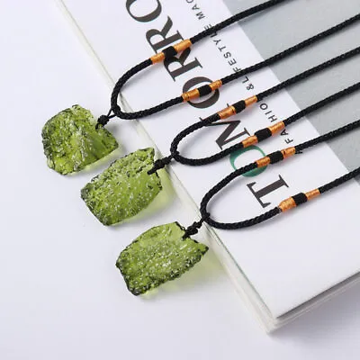 AAA Natural Green Moldavite Meteorite Impact Glass Czech Pendant Chakra Necklace • $5.41