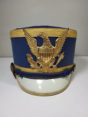 Vintage Marching Band Hat Blue W Eagle Crest Medium • $34.99