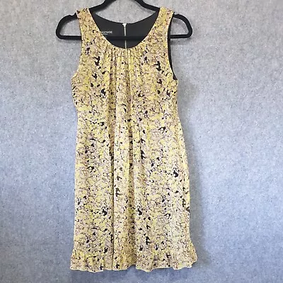 Backstage Womens Dress Size 10 M Yellow Floral Sleeveless Zip Fit & Flare • $27.23