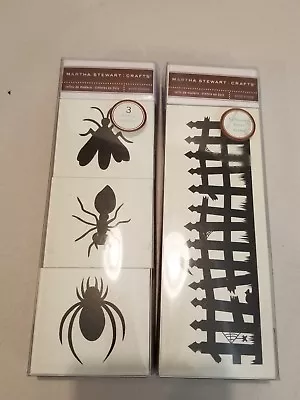 Two Martha Stewart Crafts WOOD STAMPS Insects And Halloween Fence • $19.99