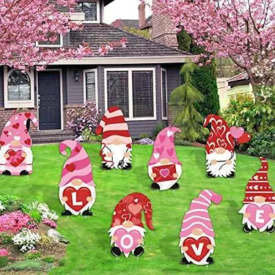 $44.84 • Buy  8PCS Valentine's Day Yard Signs With Stakes Valentine Gnomes Lawn Decorations 