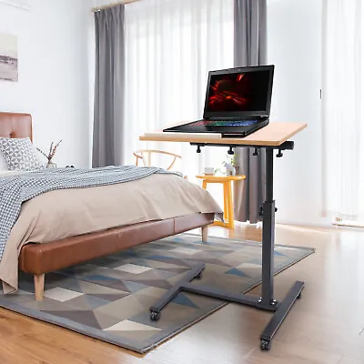 Adjustable Mobile Rolling Laptop Desk Hospital Table Cart Over Bed Food Stand  • $55