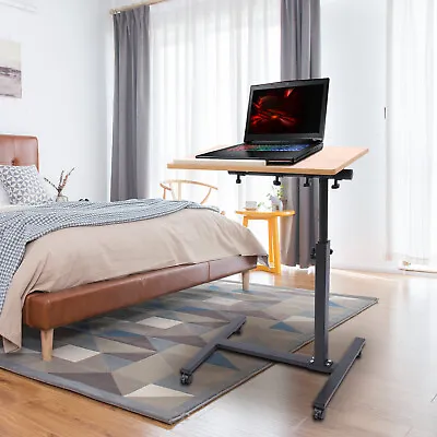 Adjustable Mobile Rolling Laptop Desk Hospital Table Cart Over Bed Food Stand • $52.80