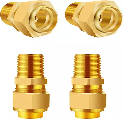 4 Pack 1/2'' CSST Male NPT Pipe Fitting Kit Brass Natural Gas Quick Connect Adap • $26.65