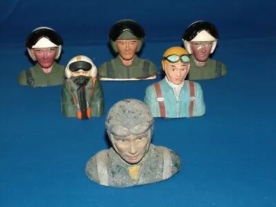 Radio Control Airplane Pilot Head Figures 1:8 & 1:6 Scale Bundle X 6 Six • £4