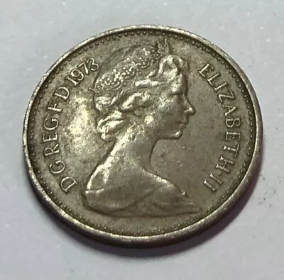 Elizabeth II Decimakl  New Half-Pence 1973 • £1