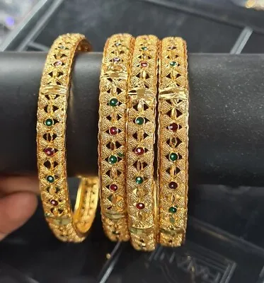 22ct 22k Indian Pakistani Gold Plated Bangle Bracelet For Women  All Sizes Avail • £12