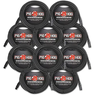 Pig Hog PHM20 10-Pack High Performance 8mm XLR Microphone Cable 20 Feet • $117.99