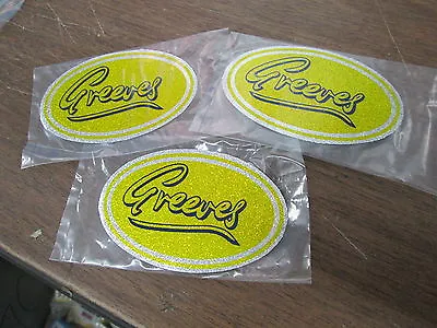 Vintage Greeves MX Motocross Glitter Sparkle 2.5x4  Oval Stickers Decals QTY3 • $22.21