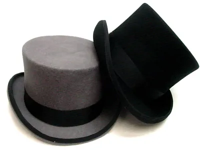 Mens Black OR Gray Top Hat Tophat Topper Coachman Sizes S-XXL Fully Lined • $79