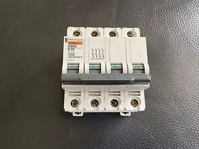 £29.50 • Buy Merlin Gerin Multi 9 - C60HC420 - 20a Type C Four Pole MCB Used