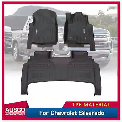 AUSGO  Floor Mats For Chevrolet Silverado T1 2020-Onwards With Storage Room • $321.99