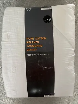 Marks And Spencer White Super King Divet Cover Set ~ Pure Cotton ~ Brand New • £39.99