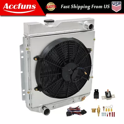 3Row Aluminum Radiator+Shroud Fan Relay Kit For Ford 60-65 Falcon/65-66 Mustang • $148.95