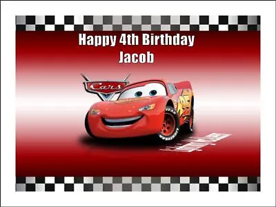 Lightning McQueen Cake Toppers Edible Icing Image Birthday Cake Decoration • £10.52