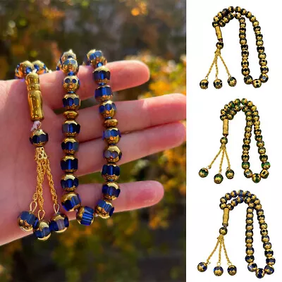 10mm Islamic Crystal Glass Prayer Beads Tasbih Muslim Rosary Muslim Bracelet • $7.39