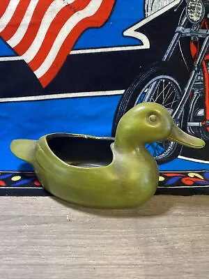 Vintage Olive Green Haeger Pottery Duck Planter Pot 3071 USA • $32