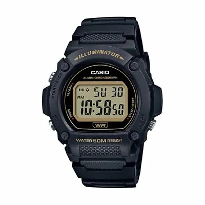 Casio W219H-1A2V Chronograph Watch Black Resin Band Alarm Illuminator • $22.70