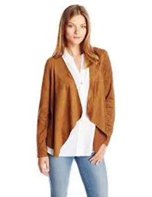 Vero Moda Women's Bento Lace Back Faux Suede Jacket Tan M • $16.79