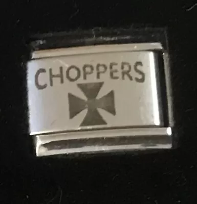 Choppers Laser Italian Charm Link 9MM K47 • $12