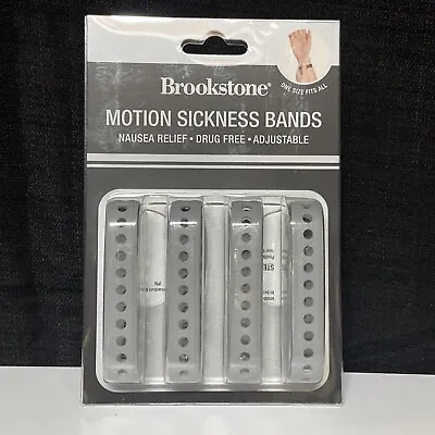 Brookstone Motion Sickness Bands ~ Nausea Relief 4 Pack Grey Silicone ~ New • $3.50