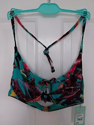 MATTHEW WILLIAMSON Women's Blue Mix Tropical Print Bikini Top Size 32C BNWT • £6.95