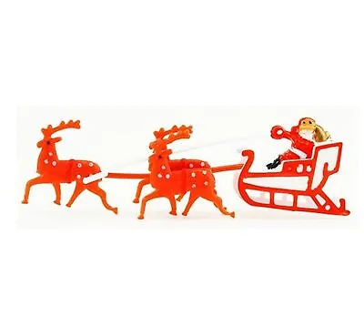 Dollhouse Miniature Santa Sleigh With Christmas Reindeer By Multi Minis • $6.99