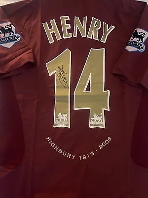 Thierry Henry Signed Arsenal Shirt 2005-2006 Home Shirt - Last Season Highbury • £51