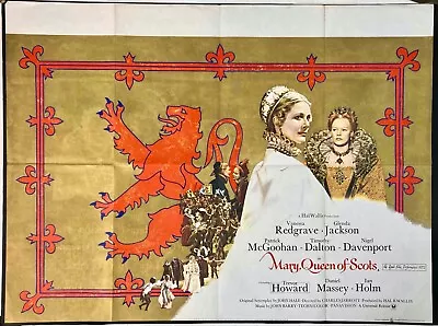 £80 • Buy Mary Queen Of Scots ORIGINAL Quad Movie Poster Glenda Jackson Vanessa Redgrave