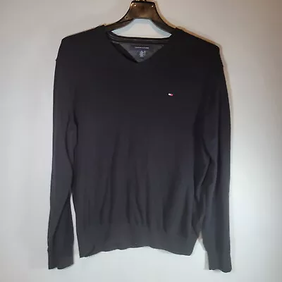 Tommy Hilfiger Sweater Mens XL Sweatshirt Black V Neck • $14.99