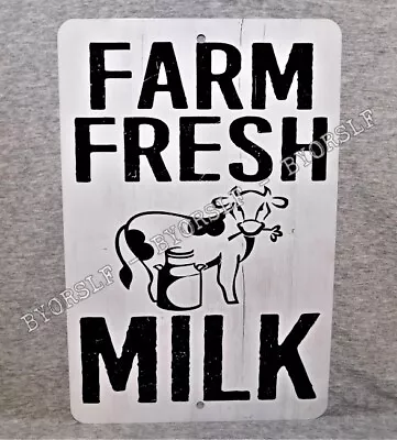 Metal Sign FARM FRESH MILK Dairy Cow Delivery Animal Goat Farmer Industry 2% • $13.95