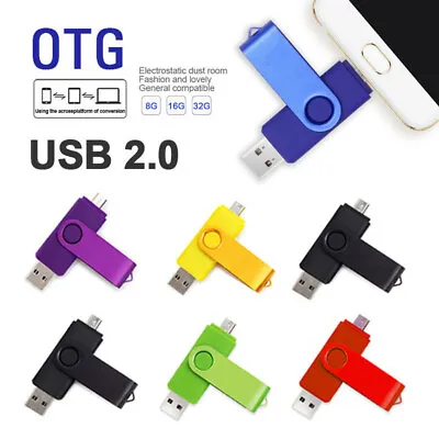 USB 2.0 Flash Drive OTG Micro USB Memory Stick 128GB 64GB 32GB 16GB 8GB Pendrive • £8.35