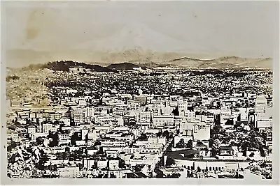 Real Photo RPPC Mt. Hood And Portland OR. Business Buildings. 1940s. • $3.38