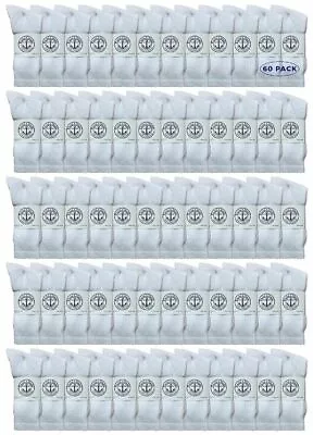 60 Pairs Of Yacht & Smith Men's Wholesale Bulk Cotton Socks Size 10-13 (White) • $72