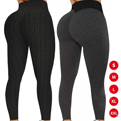 $12.95 • Buy Women High Waist TikTok Leggings Ruched Anti-Cellulite Fitness Yoga Pants Gym