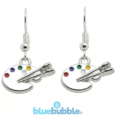 Bluebubble COLOUR MY WORLD Earrings Funky Fun Kitsch Artist Painter Novelty Art • £6