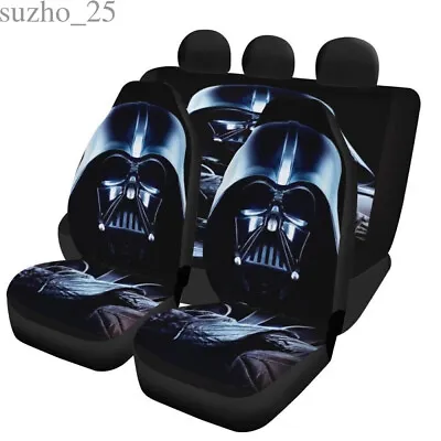 $63.64 • Buy Darth Vader Car Seat Covers Set Front Rear 5 Seater Universal Cushion Protectors