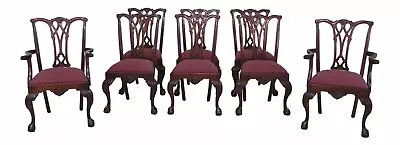 L46794EC: Set Of 8 CRAFTIQUE Ball & Claw Mahogany Dining Room Chairs • $5495