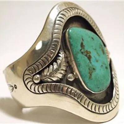 Vintage 925 Silver Turquoise Ring Women Man Wedding Party Gift Jewelry Size 6-10 • $2.61