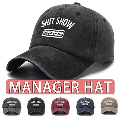 Shit Show Supervisor TEXT Baseball Cap Novelty Funny Joke Hats Manager Hat Caps • $18.99