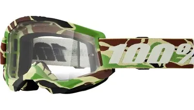 100% STRATA 2 Goggle -2024 WAR CAMO- Offroad MX MTB Moto- Anti-Fog Clear Lens • $25