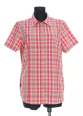 Jack Wolfskin Women's Checked Short Sleeved Casual Shirt Size Large • £28.99