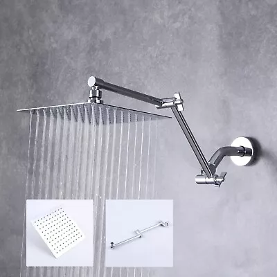 $36.97 • Buy Chrome Stainless Stee 8 In Rain Shower Head With 11’’ Adjustable Extension Arm